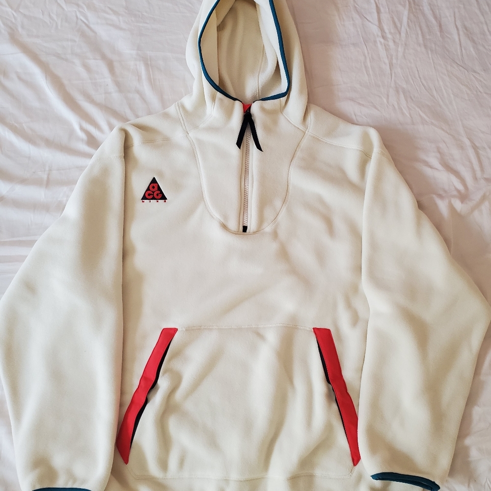 Nike ACG Cream Sherpa Fleece Zip-Up Pullover